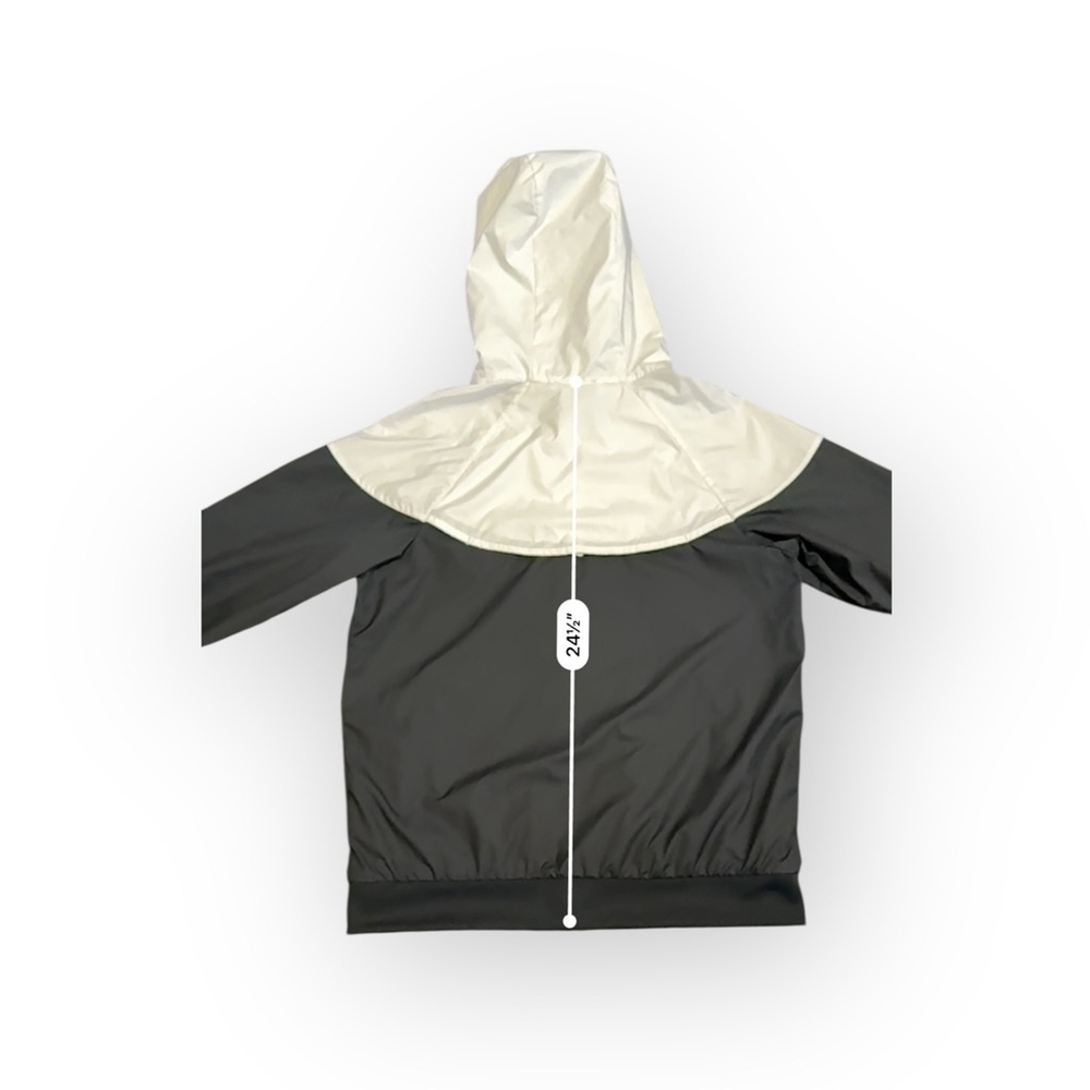 Nike Kids Windrunner Full Zip Hooded Jacket Black White Logo Swoosh Sz XL​ - Picture 6 of 9
